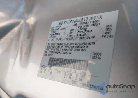 2004 Ford Ranger Edge/Tremor/Xlt из США, поврежденный, VIN 1FTYR44U94TA01794